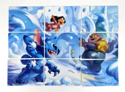 Disney Lorcana - SNOWBALL FIGHT Puzzle - Lilo & Stitch - Complete 9 Art Card Set - Image 1
