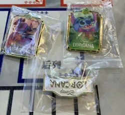 Disney Lorcana TCG Chinese Stitch Logo Set of 3pcs Combo Badge - Image 1