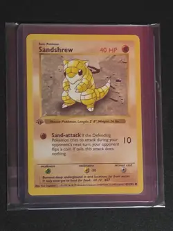 Sandshrew Pokemon Card 1st Edition Shadowless Base Set 62/102 M/Nm - Image 1