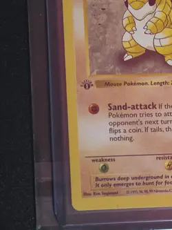 Sandshrew Pokemon Card 1st Edition Shadowless Base Set 62/102 M/Nm - Image 2