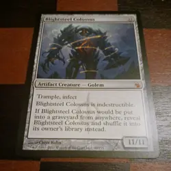 Mtg Blightsteel Colossus LP/NM Mirrodin Besieged Magic Card Mythic Rare - Image 1