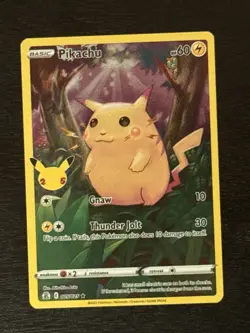 Pokemon Full Art Pikachu TCG Celebrations Card #005/025 LP+ - Image 1