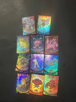 1999 Topps Pokemon Tv Rainbow Holo Trading Cards Blue Topps Logo Lot Of 10 - Image 1