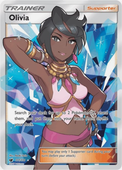 Olivia - 111/111 - Pokemon Crimson Invasion Sun Moon Full Art Card NM - Image 1