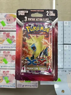 RARE - Sealed XY Phantom Forces Blister Booster Pack w/3 Action Flipz & 2 Cards - Image 1