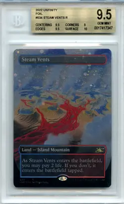 Mint BGS 9.5 (w/ subs) Steam Vents Unfinity Galaxy Foil Borderless MTG Magic 534 - Image 1