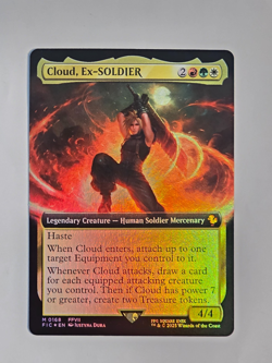 Cloud, Ex-SOLDIER - M0168 Foil (Extended Art) - Final Fantasy - MTG - NM - Image 1