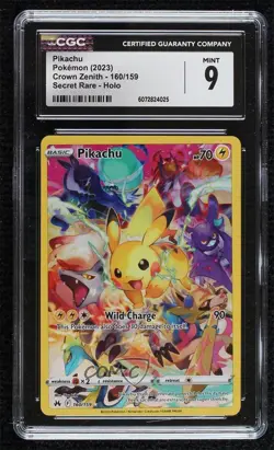 Secret - Pikachu Pokemon Sword & Shield Crown Zenith CGC 9 Mint - Image 1
