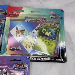 Pokemon TCG Prismatic Evolutions Tech Sticker Collection Set Lot Of 3 Sealed New - Image 3