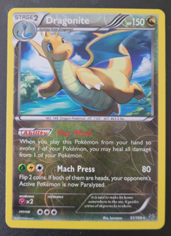 Pokemon TCG XY Roaring Skies Dragonite Reverse Holo Rare 51/108 NM/M Condition - Image 1