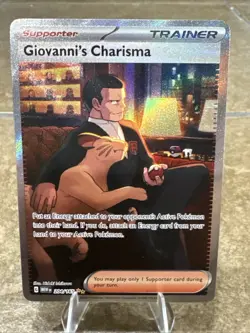 Pokemon Mew 151 Giovanni’s Charisma 204/165 Special Illustration Rare NM - Image 1