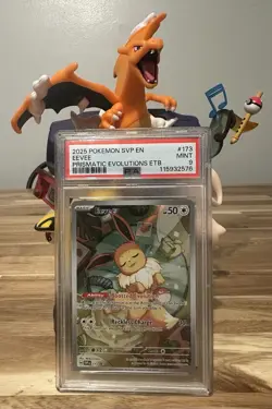 2025 POKEMON PRISMATIC EVOLUTIONS ETB PROMO #173 EEVEE PSA 9 - Image 1