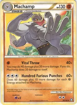 Machamp 26/102 Rare HGSS Triumphant Pokemon LP - Image 1