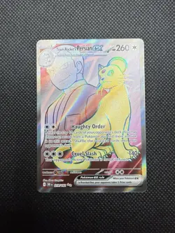 Pokemon TCG Team Rockets Persian EX 219/182 English Full Art Holo NM - Image 1