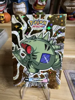 Tyranitar Sparkle Gold Stars Foil Attacks 2 Database Box Hit Pokemon - Image 1