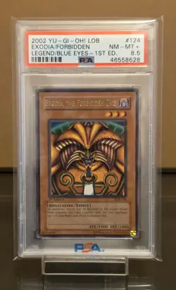 PSA 8.5 Exodia the Forbidden One LOB-124 Ultra Rare 1st Edition Yugioh POP 1 - Image 1
