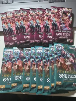 One Piece TCG OP-11 OP-08 A Fist Of Divine Speed Pack Lot 8 each Sealed 16 total - Image 1