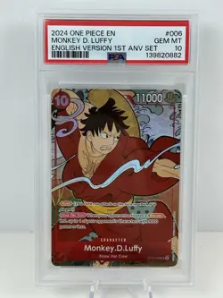 PSA 10 - Monkey D. Luffy ST10-006 1st Anniversary English Promo One Piece 2024 - Image 1