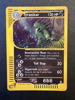Tyranitar H28/H32 Aquapolis 2002 Holo E-Series Vintage Pokemon Card TCG - Image 1