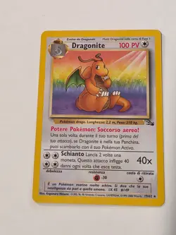 Dragonite 19/62 Fossil Non Holo Base Set Pokemon Card Vintage 1999 LP - Image 1