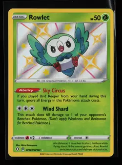 Rowlet SV001/SV122 Shiny Holo Rare Shining Fates: Shiny Vault Pokemon Card - Image 1