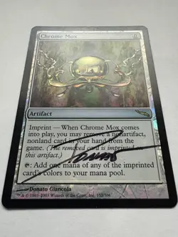 Chrome Mox Mirrodin Foil Rare Magic The Gathering signed by Donato Giancola - Image 3