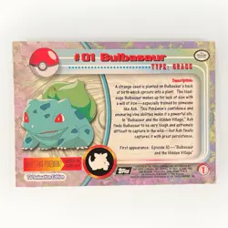 Topps 1999 Bulbasaur #1 Pokemon TV Animation Edition Series 1 (Black Label) - Image 2