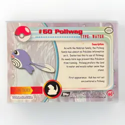 [LP] Topps 1999 Poliwag #60 Pokemon TV Animation Edition Series 1 Foil (Black) - Image 2