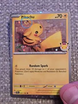 Pikachu - 2026 Pokemon Day - SWIRL in Cosmos Holo - 051/162 - Near Mint / Mint - Image 1