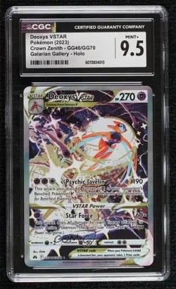 Full Art Deoxys VSTAR Pokemon Crown Zenith Galarian Gallery CGC 9.5 MINT+ - Image 1
