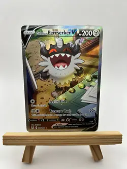 Galarian Perrserker V 184/196 Full Art Ultra Rare Pokemon 2022 Lost Origin NM - Image 1