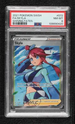 Full Art - Skyla Pokemon Sword & Shield Shining Fates PSA 8 - Image 1