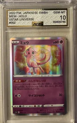 Pokemon Mew 052/172 S12a Vstar Universe 2022 Holo Japanese AGS 10 - Image 1