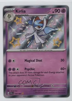 Shiny Rare - Kirlia Pokemon Scarlet & Violet Paldean Fates PAF #154 - Image 1