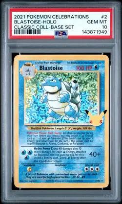 2021 POKEMON CELEBRATIONS CLASSIC COLL #2 BLASTOISE-HOLO PSA 10 - Image 1