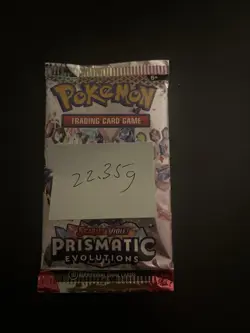 22.35g VERY HEAVY Prismatic Evolutions Pokemon Sealed Booster Pack New - Image 2