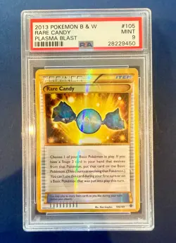 POKEMON PLASMA BLAST RARE CANDY #105 SECRET RARE HOLO FOIL PSA 9 MINT #28229450 - Image 1