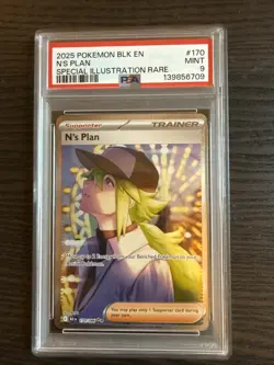 N’s Plan 170/086 Special Illustration Rare 2025 Pokemon Black Bolt PSA 9 Mint - Image 1