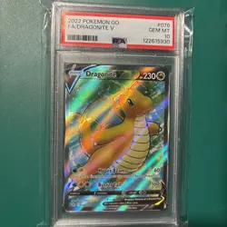 2022 POKEMON GO #076 FULL ART/DRAGONITE V PSA 10 - Image 1
