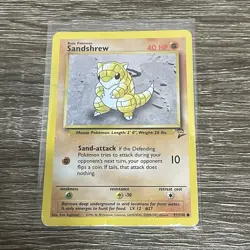 Pokemon TCG Sandshrew 91/130 Base Set 2 - Image 1