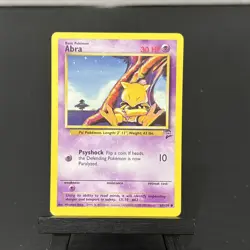 Abra 65/130 Base Set 2 Unlimited Common Vintage 1999 Pokemon Card Light Played - Image 1