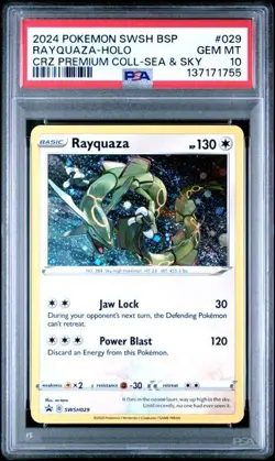 2024 POKEMON BLACK STAR PROMOS COSMOS HOLO SWSH029 RAYQUAZA - PSA 10 - Image 3