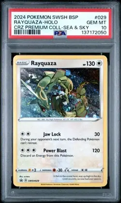2024 POKEMON BLACK STAR PROMOS COSMOS HOLO SWSH029 RAYQUAZA - PSA 10 - Image 5
