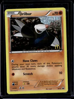 Drilbur 8/12 McDonald's STAMP* Promos Holo 2012 (NM) / Pokemon TCG - Image 1