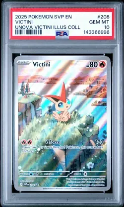 2025 POKEMON SVP EN-SV BLACK STAR PROMO #208 VICTINI PSA 10 - Image 1