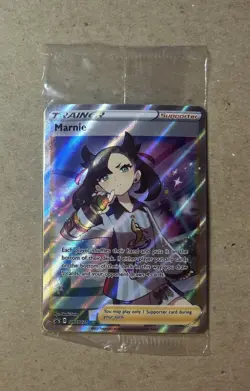 2021 Pokemon Marnie Trainer Holo Black Star Promo SWSH121 Sealed - Image 1