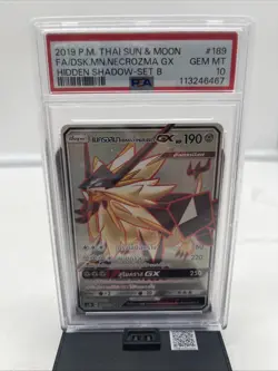 2019 Pokemon Sun & Moon THAI Dusk Mane Necrozma GX Hidden Set B PSA 10 Pop 1 - Image 1