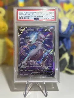 Pokemon TCG Mewtwo V SWSH229 PSA 10 - Image 1