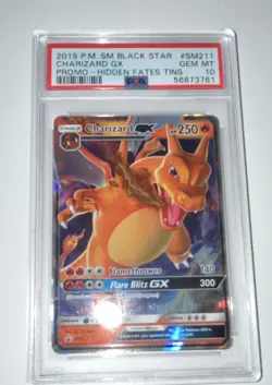 Pokemon Charizard GX SM211 Black Star Promo Hidden Fates Tins Holo PSA 10 - Image 1