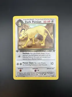 Dark Persian 42/82 Vintage Pokemon 1999-2000 Team Rocket 1st Edition - NM - Image 1